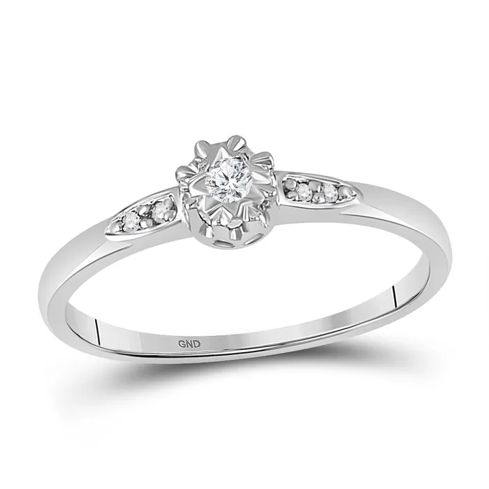 Rings gndatlanta 14k White Gold Round Diamond Solitaire Bridal Engagement Ring 120 Cttw