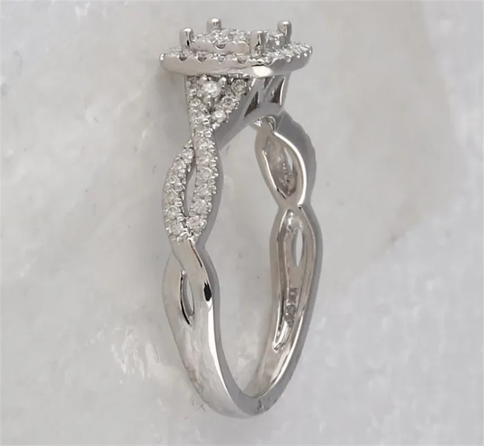 Rings gndatlanta 14k White Gold Round Diamond Square Cluster Ring 12 Cttw