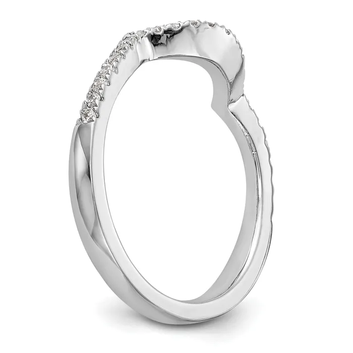 Rings Goldia 008ct CZ Solid Real 14k White Gold Wedding Wedding Band Ring