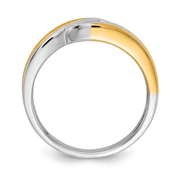 Rings Goldia 010ct CZ Solid Real 14k White Yellow Gold Mens Ring