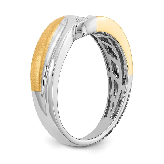 Rings Goldia 010ct CZ Solid Real 14k White Yellow Gold Mens Ring