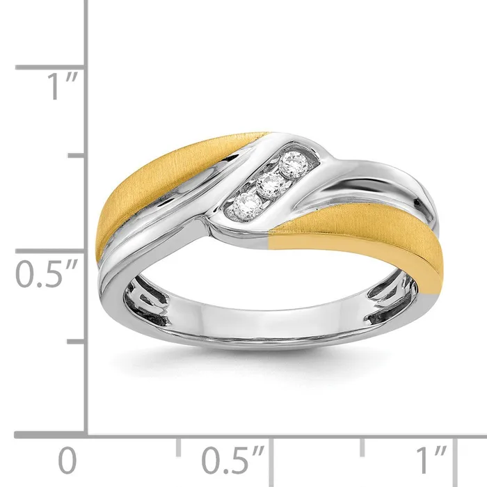 Rings Goldia 010ct CZ Solid Real 14k White Yellow Gold Mens Ring