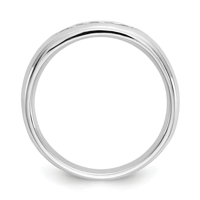 Rings Goldia 014ct CZ Solid Real 14K White Gold 5Stone Channel Wedding Band Ring