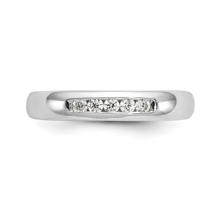 Rings Goldia 014ct CZ Solid Real 14K White Gold 5Stone Channel Wedding Band Ring