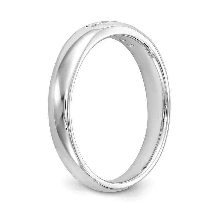 Rings Goldia 014ct CZ Solid Real 14K White Gold 5Stone Channel Wedding Band Ring