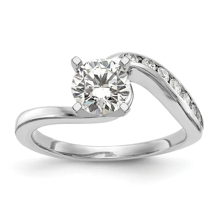Rings Goldia 015ct CZ Solid Real 14K White Gold Peg Set Engagement Ring
