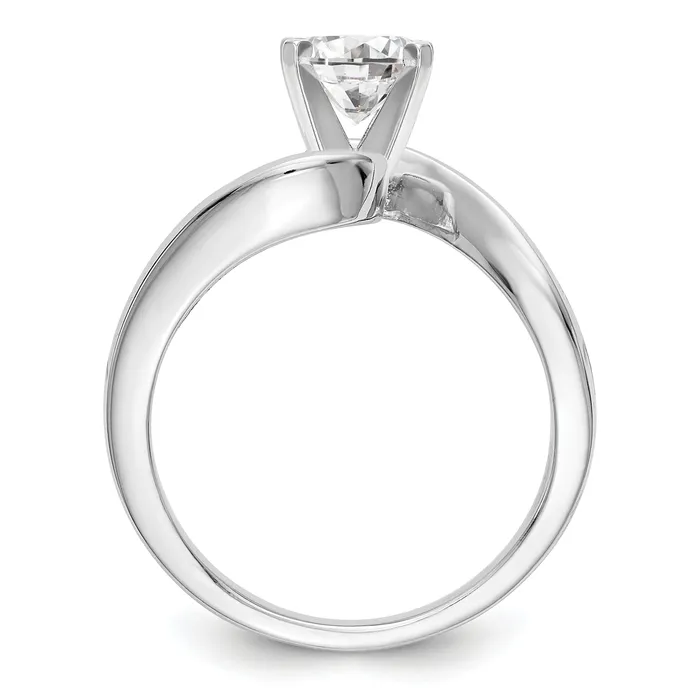 Rings Goldia 015ct CZ Solid Real 14K White Gold Peg Set Engagement Ring