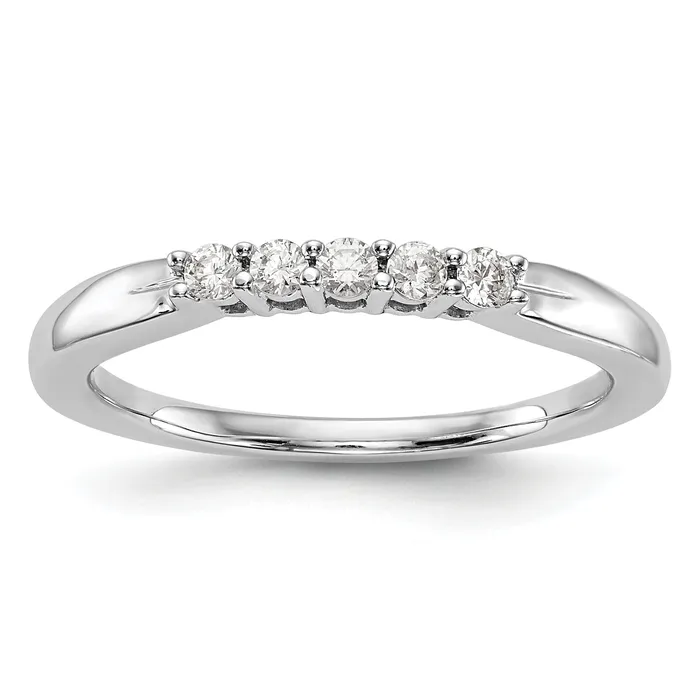 Rings Goldia 015ct CZ Solid Real 14k White Gold Wedding Wedding Band Ring