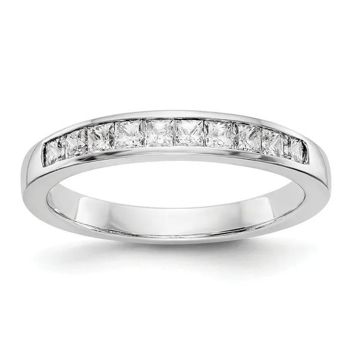 Rings Goldia 020ct CZ Solid Real 14k White Gold Wedding Wedding Band Ring