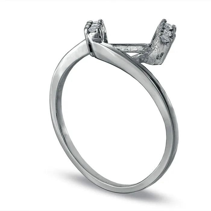 Rings Goldia 025 CT TW Natural Diamond Bridal Engagement Ring Set in Solid 10K White Gold