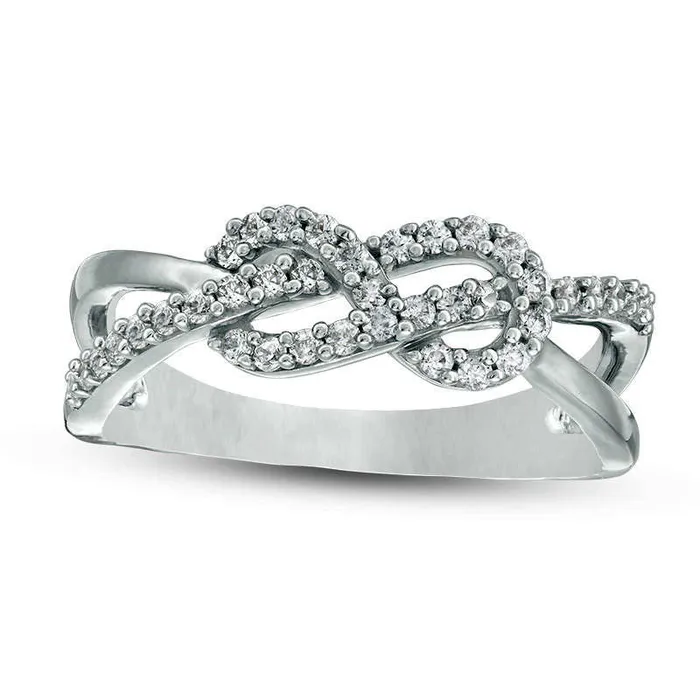 Rings Goldia 025 CT TW Natural Diamond Infinity Split Shank Ring in Sterling Silver