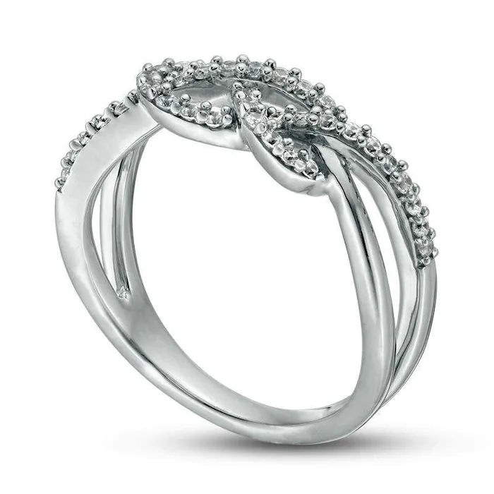 Rings Goldia 025 CT TW Natural Diamond Infinity Split Shank Ring in Sterling Silver