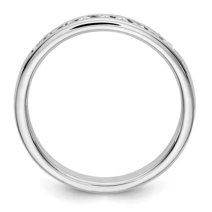 Rings Goldia 032ct CZ Solid Real 14K White Gold 9Stone Channel Wedding Band Ring