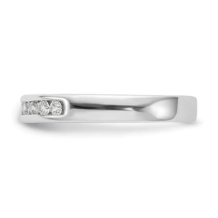 Rings Goldia 032ct CZ Solid Real 14K White Gold 9Stone Channel Wedding Band Ring