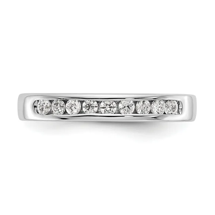 Rings Goldia 032ct CZ Solid Real 14K White Gold 9Stone Channel Wedding Band Ring