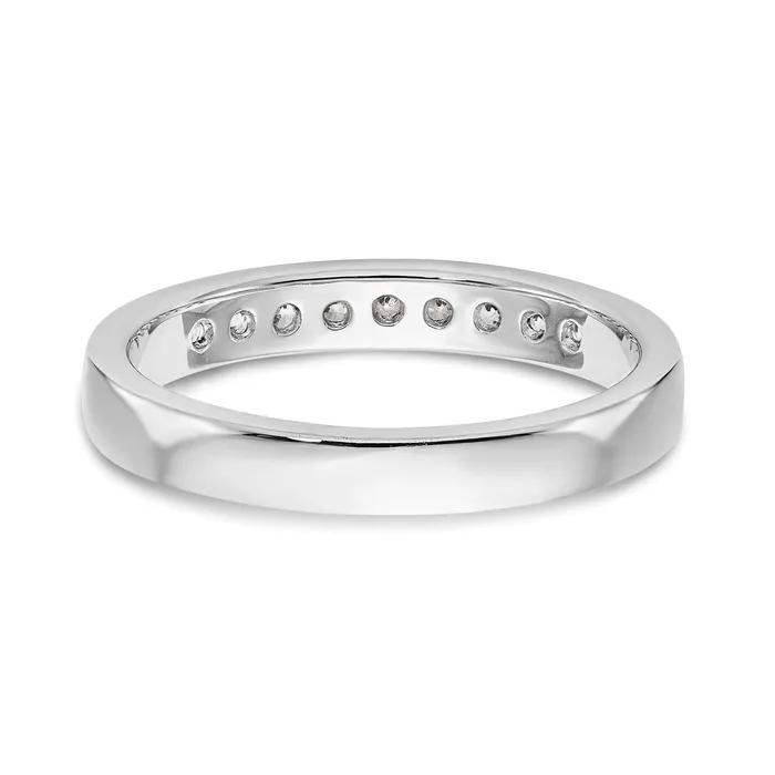 Rings Goldia 032ct CZ Solid Real 14K White Gold 9Stone Channel Wedding Band Ring
