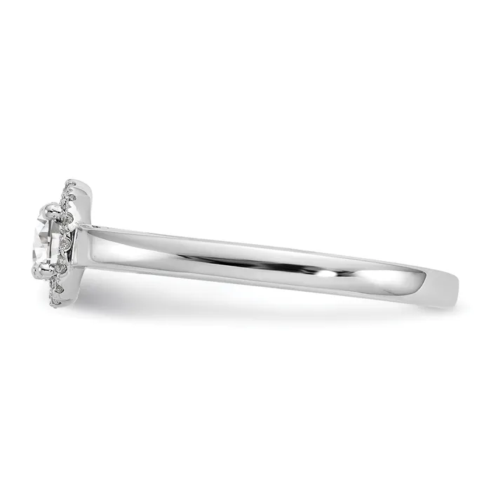 Rings Goldia 033ct CZ Solid Real 14K White Gold Round Halo Engagement Ring