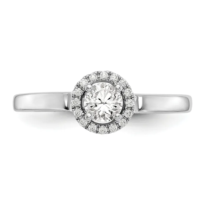 Rings Goldia 033ct CZ Solid Real 14K White Gold Round Halo Engagement Ring