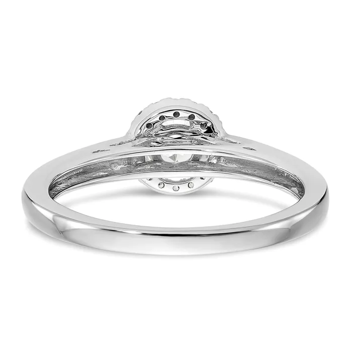 Rings Goldia 033ct CZ Solid Real 14K White Gold Round Halo Engagement Ring