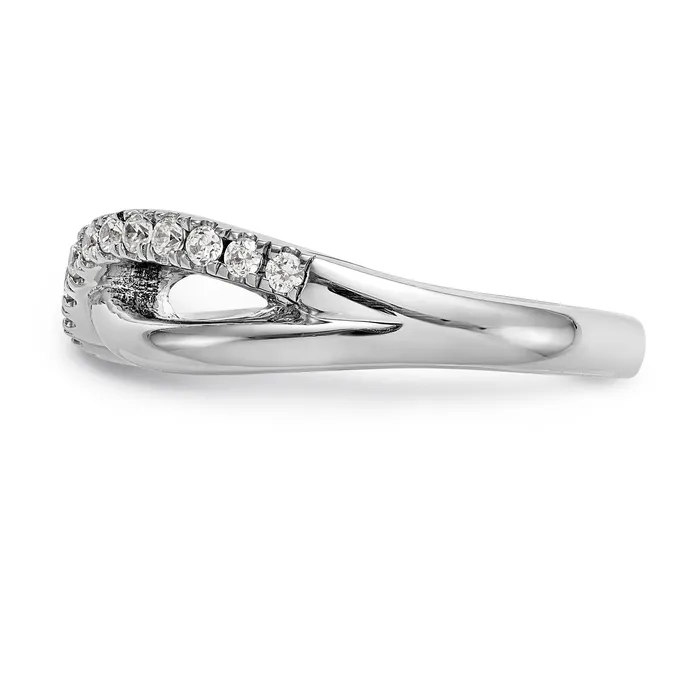 Rings Goldia 039ct CZ Solid Real 14K White Gold Wedding Band Ring