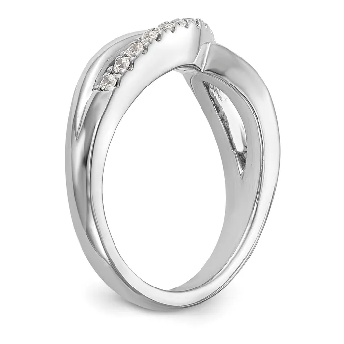 Rings Goldia 039ct CZ Solid Real 14K White Gold Wedding Band Ring