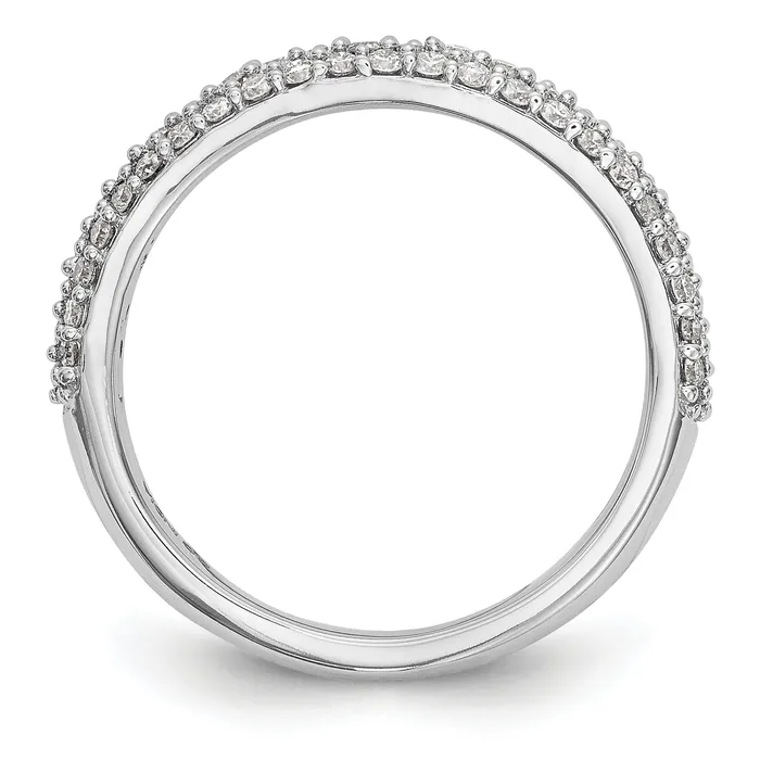 Rings Goldia 056ct CZ Solid Real 14K White Gold Micro Pave Wedding Band Ring