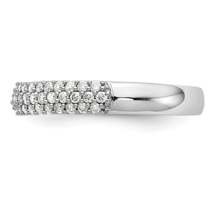 Rings Goldia 056ct CZ Solid Real 14K White Gold Micro Pave Wedding Band Ring