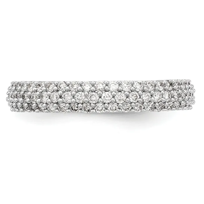 Rings Goldia 056ct CZ Solid Real 14K White Gold Micro Pave Wedding Band Ring