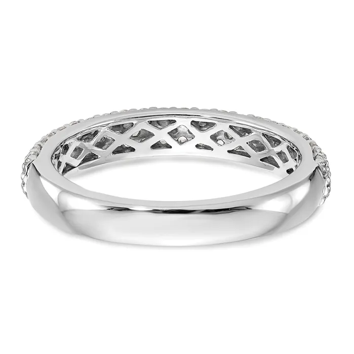 Rings Goldia 056ct CZ Solid Real 14K White Gold Micro Pave Wedding Band Ring