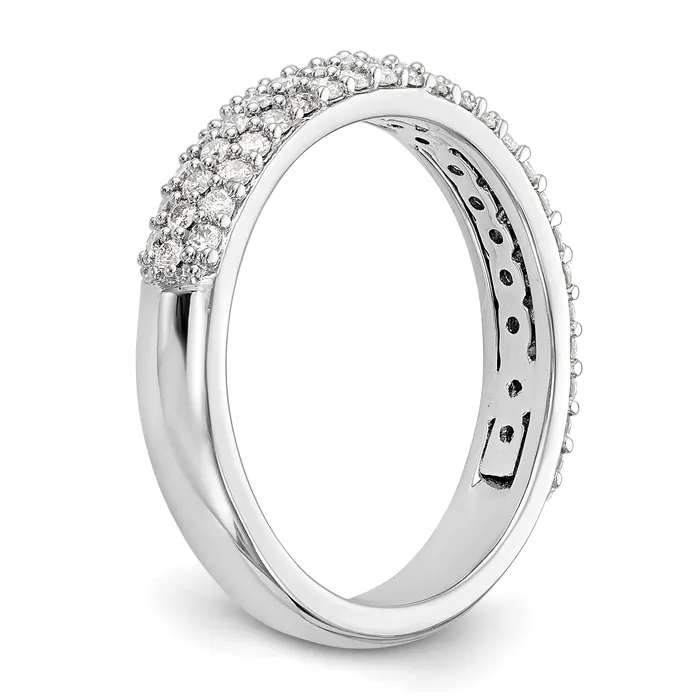 Rings Goldia 056ct CZ Solid Real 14K White Gold Micro Pave Wedding Band Ring