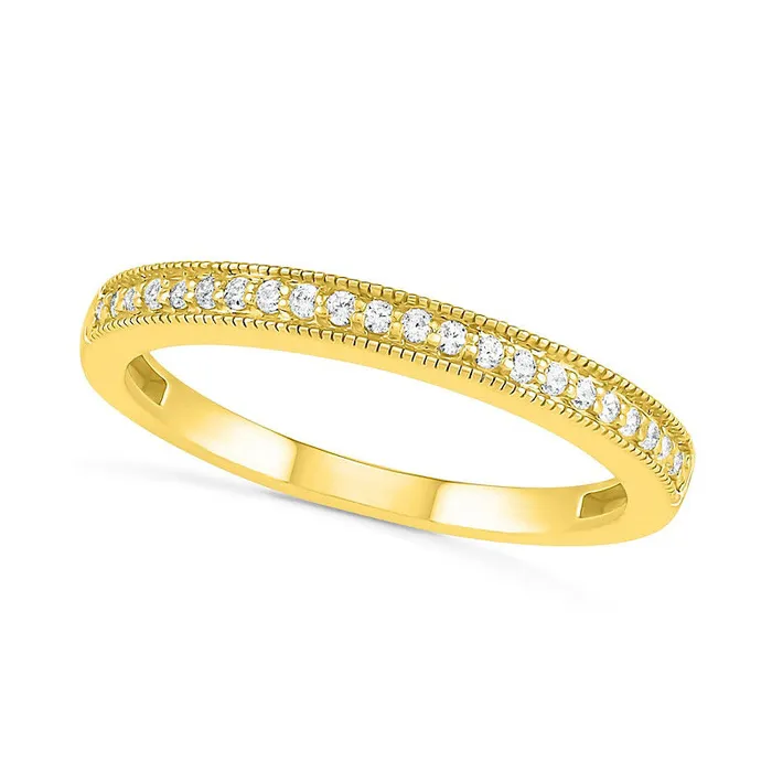 Rings Goldia 075 CT TW Composite Natural Diamond Elongated Octagonal Frame Antique VintageStyle Bridal Engagement Ring Set in Solid 10K Yellow Gold