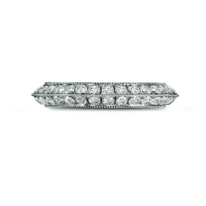 Rings Goldia 10 CT TW Natural Diamond Double Row Antique VintageStyle Wedding Band in Solid 10K White Gold