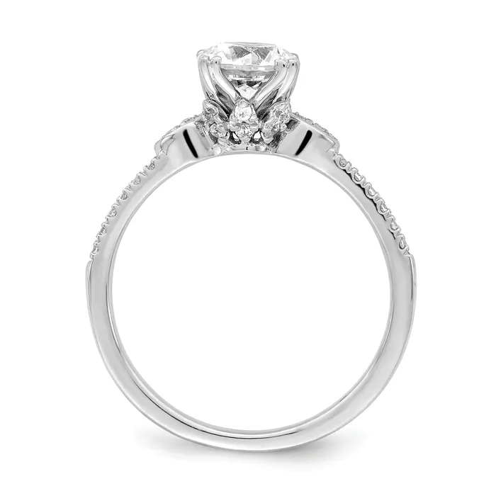Rings Goldia 100ct CZ Solid Real 14k White Polish 1ct Round Engagement Dia Ring