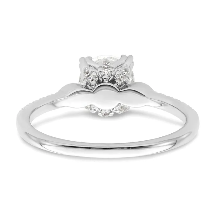 Rings Goldia 100ct CZ Solid Real 14k White Polish 1ct Round Engagement Dia Ring