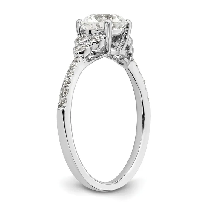 Rings Goldia 100ct CZ Solid Real 14k White Polish 1ct Round Engagement Dia Ring
