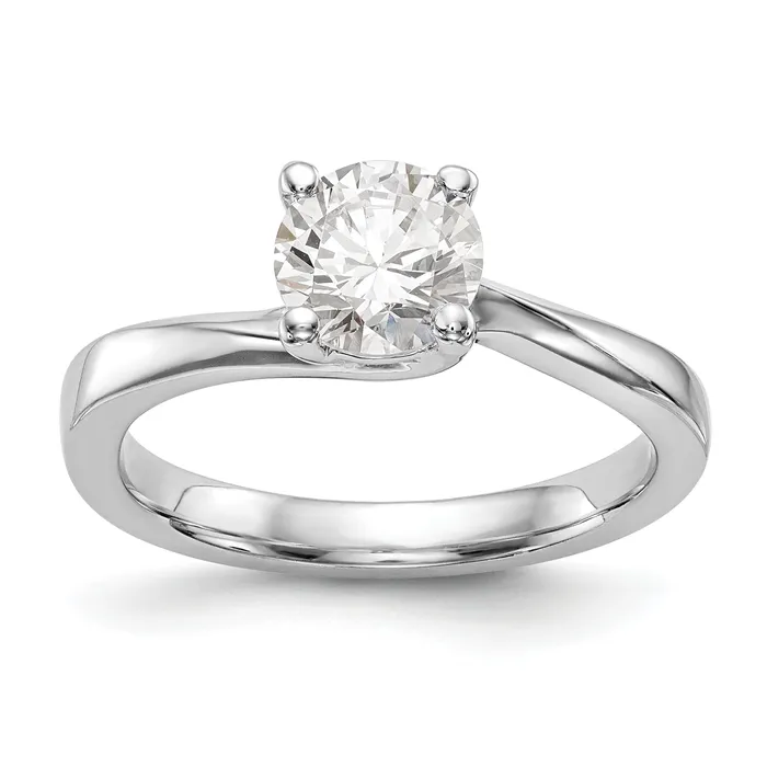 Rings Goldia 125ct CZ Solid Real 14K White Gold Round Solitaire Engagement Ring Engagement Polished