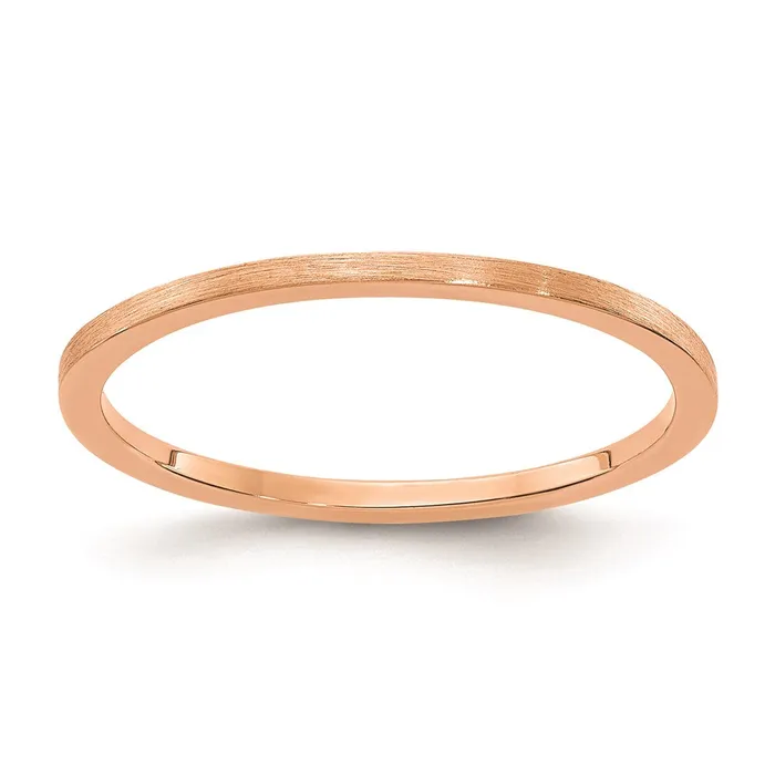 Rings Goldia 10K Rose Gold 12mm Flat Satin Stackable Mens Ladies Wedding Band Ring