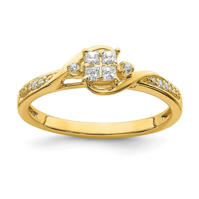 Rings Goldia 10k Yellow Gold Real Diamond Engagement Ring