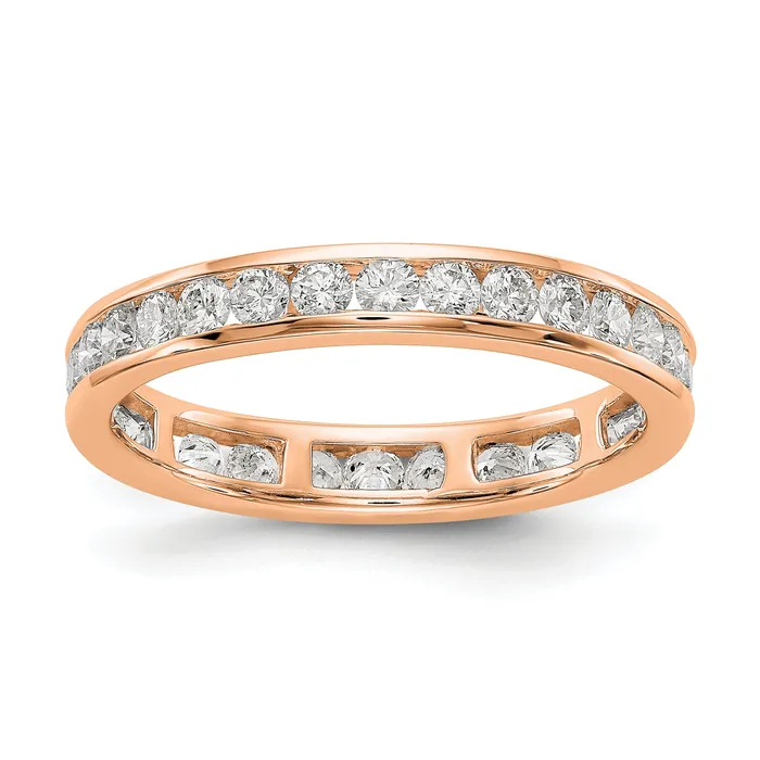 Rings Goldia 14k Rose Gold 1 Ct Lab Grown Diamond VSSI G Channel Set Eternity Band Ring