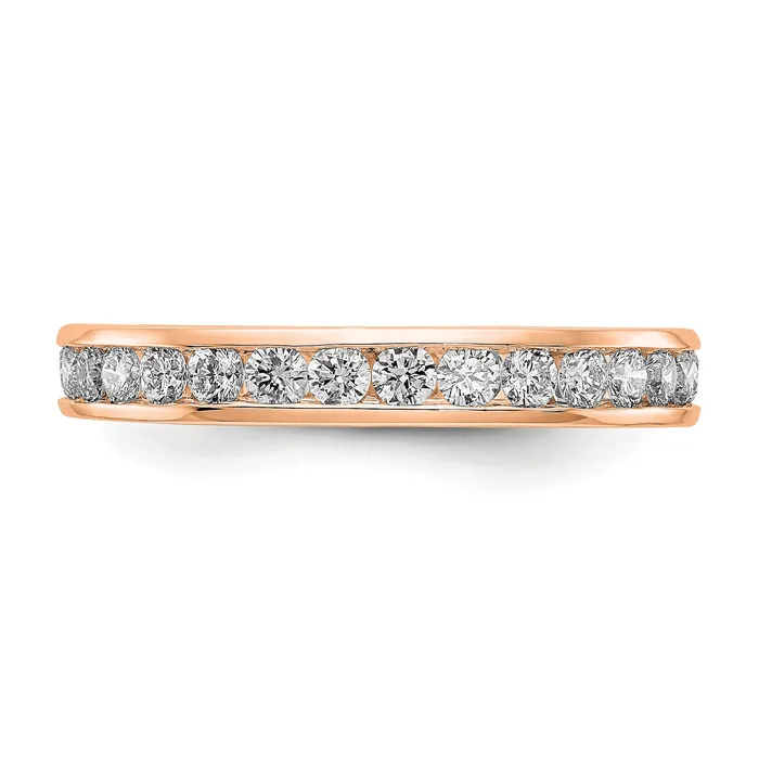 Rings Goldia 14k Rose Gold 1 Ct Lab Grown Diamond VSSI G Channel Set Eternity Band Ring