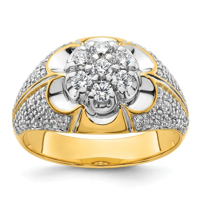 Rings Goldia 14k TwoTone 1 14 Ct Lab Grown Diamond VSSI G Mens Cluster Ring