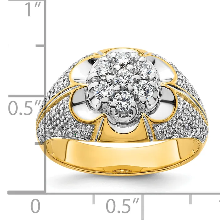 Rings Goldia 14k TwoTone 1 14 Ct Lab Grown Diamond VSSI G Mens Cluster Ring