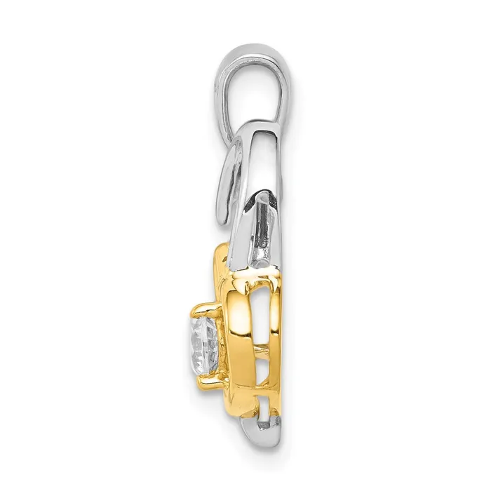 Rings Goldia 14k TwoTone Gold 15ct Real Diamond Double Heart Pendant