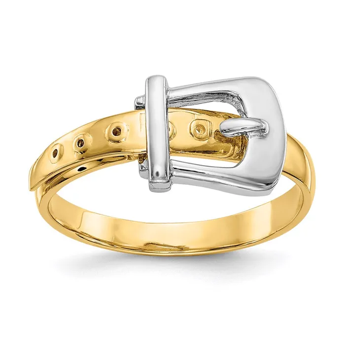 Rings Goldia 14k TwoTone Gold Polished Buckle Ring