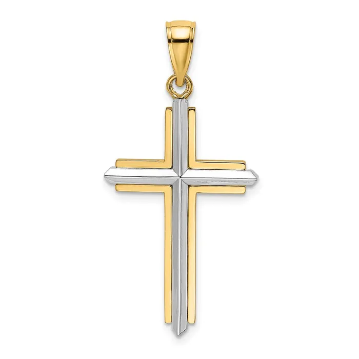 Rings Goldia 14k Twotone Gold Polished Cross Charm