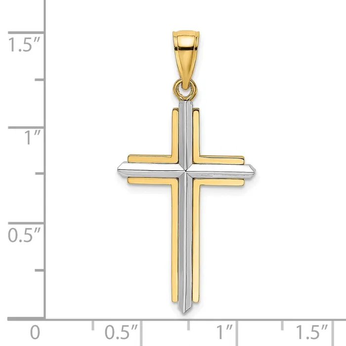 Rings Goldia 14k Twotone Gold Polished Cross Charm