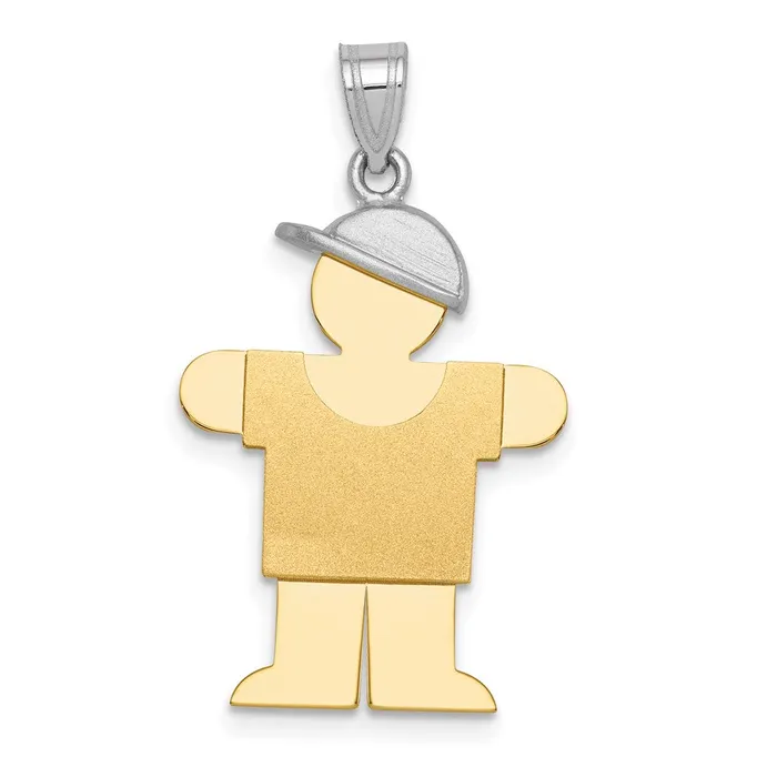 Rings Goldia 14k Twotone Gold Twotone Gold Large Boy with Hat on Right Engravable Charm