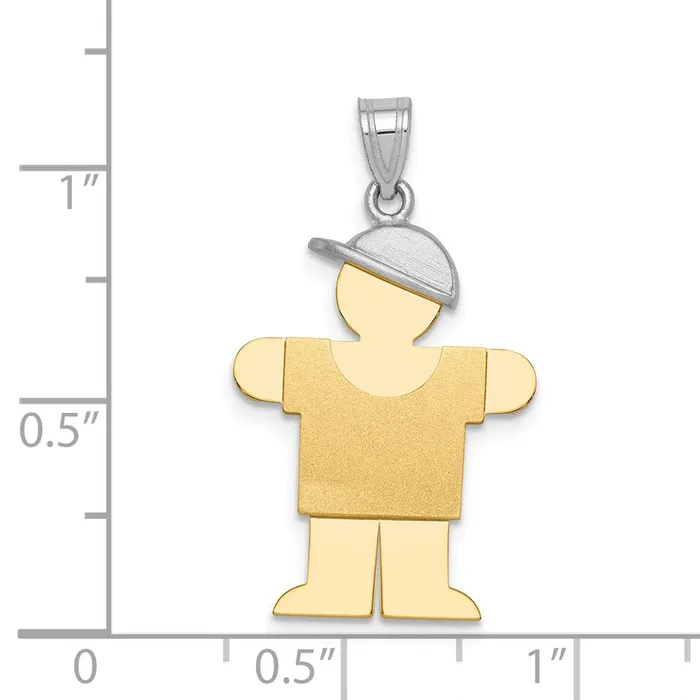 Rings Goldia 14k Twotone Gold Twotone Gold Large Boy with Hat on Right Engravable Charm