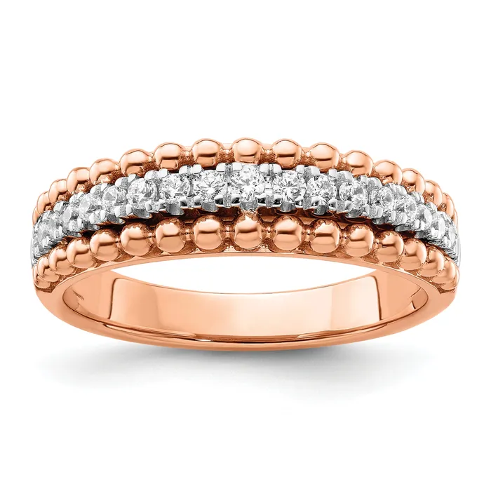 Rings Goldia 14k Twotone Two Tone Rose and White Gold 14 Ct Lab Grown Diamond VSSI G Band Ring