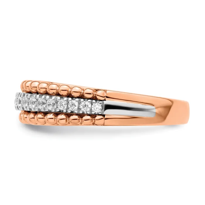 Rings Goldia 14k Twotone Two Tone Rose and White Gold 14 Ct Lab Grown Diamond VSSI G Band Ring